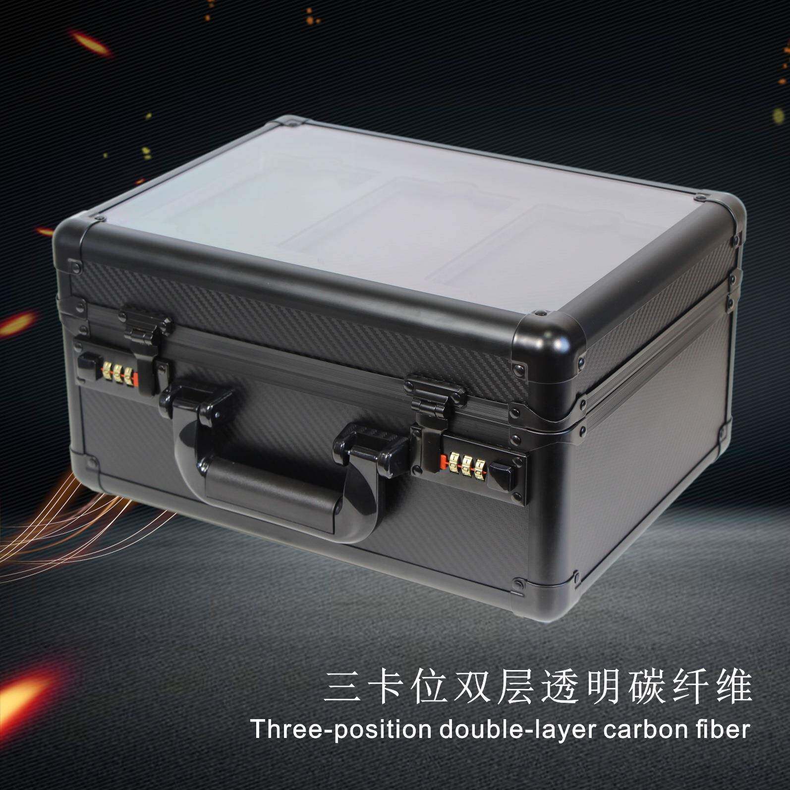 现货砖箱卡牌评三卡卡745位双层透明PSABGS级卡收藏铝合金工具箱