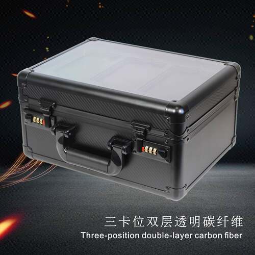 现货砖箱卡牌评三卡卡745位双层透明PSABGS级卡收藏铝合金工具箱