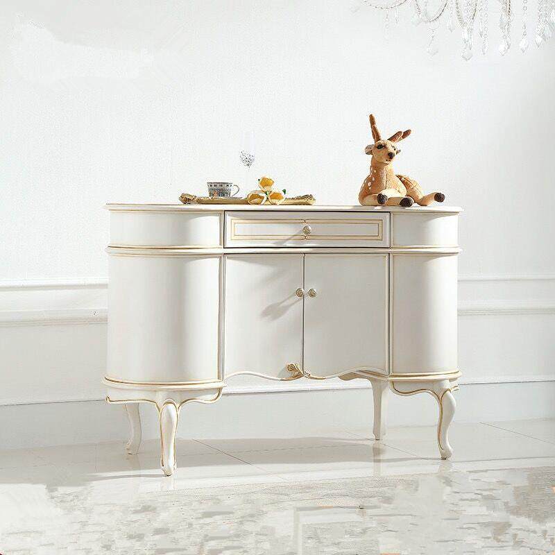 法式轻奢田园风全实木玄关柜欧式简约客厅玄关桌双门收纳柜餐柜