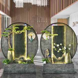 大XPZ喷泉观池花型园水景民宿造流景阳台鱼池假山双景面水摆件