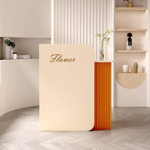 收银柜台店铺小型前台美容美甲店简约现代吧台桌服装理髲店收银柜