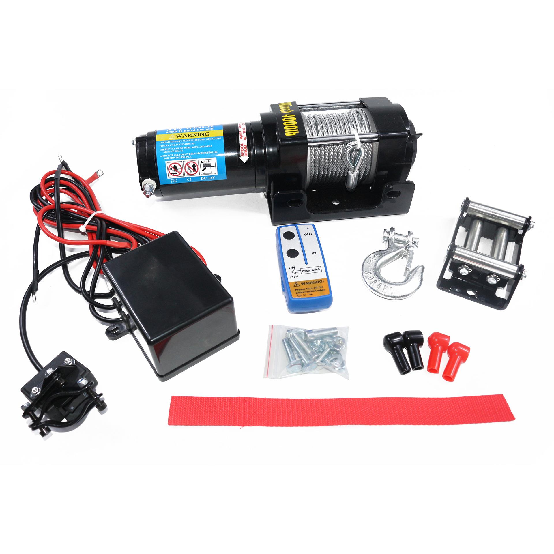 汽车绞盘12v24v绞盘越野车自救电牵引器拖车车载电动绞盘绳