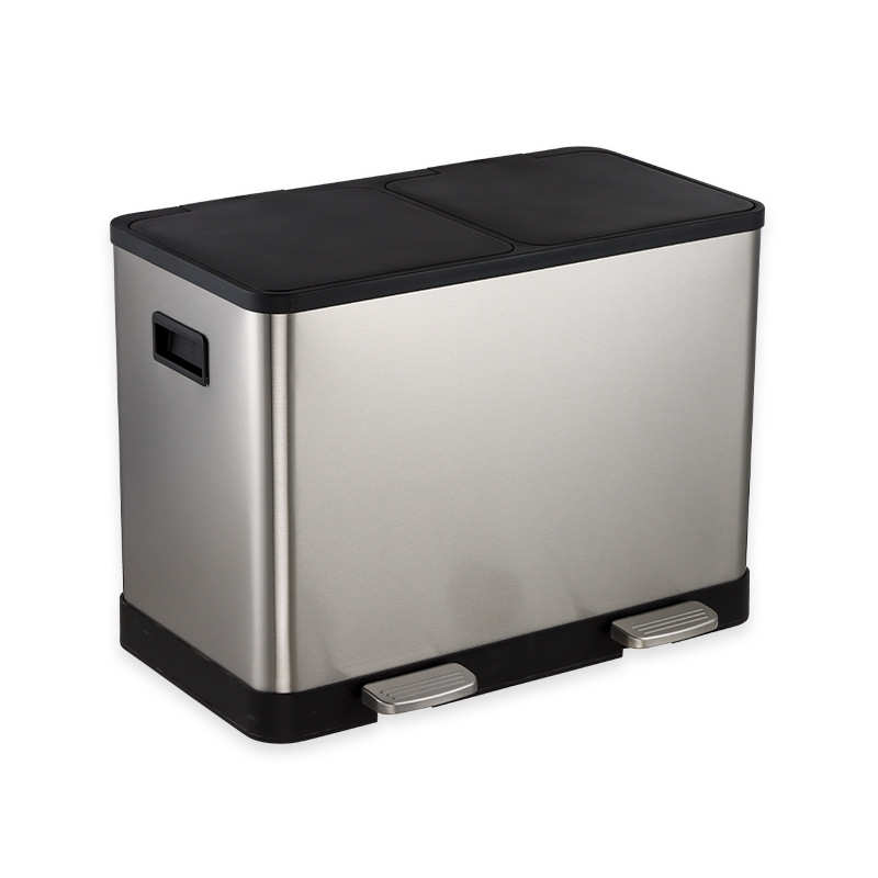 缓脚踏干湿60收纳两分厨房410分离升30不锈钢40类/24//垃圾桶桶降