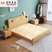 升级框架结构1.2米单人床青少年双人床1.5实木床家用卧室储物板床