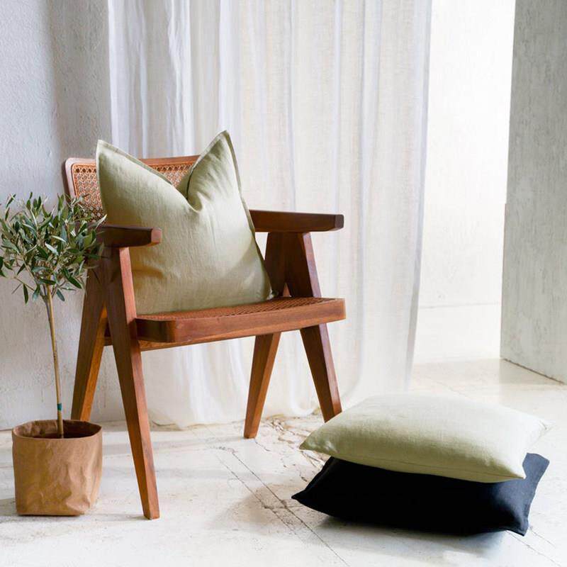 纯色亚麻沙发抱枕靠垫不含芯客厅靠枕套靠垫腰枕套大号纯亚麻亲肤