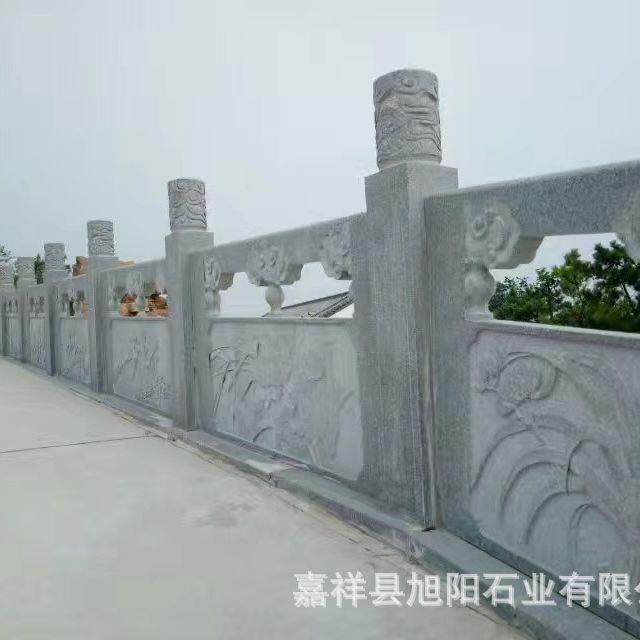 大理石栏杆桥梁河道别墅围墙扶手花岗岩汉白玉芝麻白石材护栏