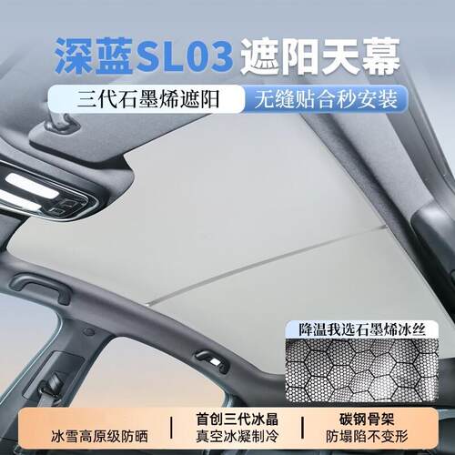 适用深蓝SL03/L06/7启源A07天窗遮阳帘防晒隔热车顶天幕遮阳挡板