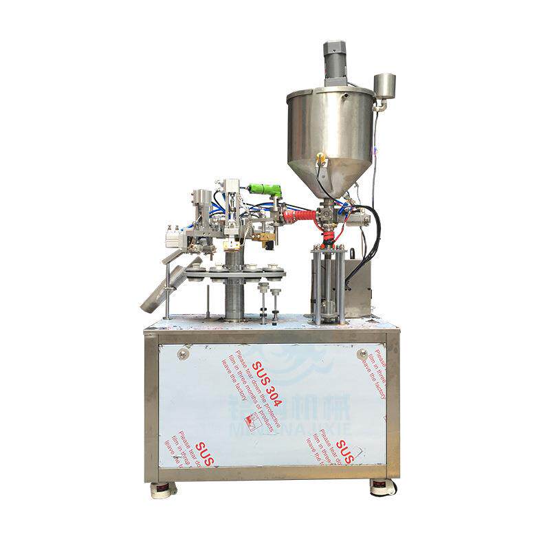 半自动润唇膏加热搅拌软管灌装封尾机口红灌封尾设备皮革腊灌装机