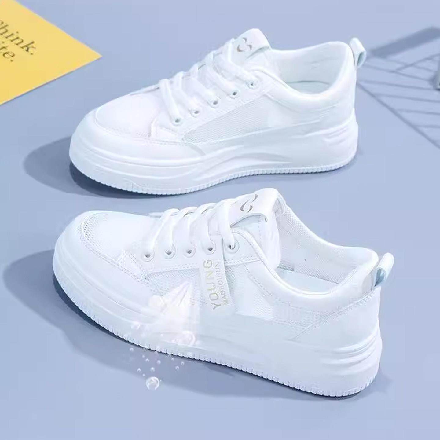 香港透气薄款平底小白鞋网鞋女2026夏新款单网休闲运动鞋镂空板鞋