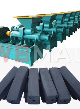 万铂机械 自动切割式炭粉成型机 兰炭棒挤出切割机 烧烤炭挤出机