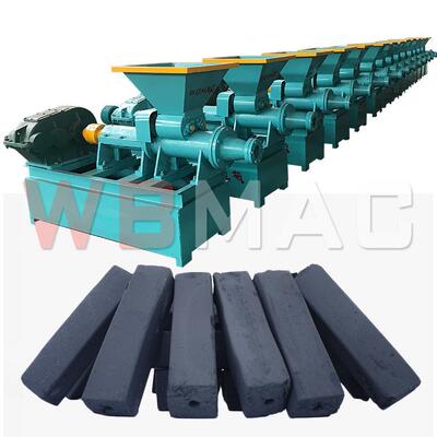 万铂机械 自动切割式炭粉成型机 兰炭棒挤出切割机 烧烤炭挤出机