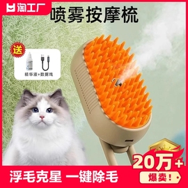 宠物喷雾按摩梳猫咪，蒸汽梳子梳毛器猫毛梳猫梳子，喷水去浮毛免洗澡