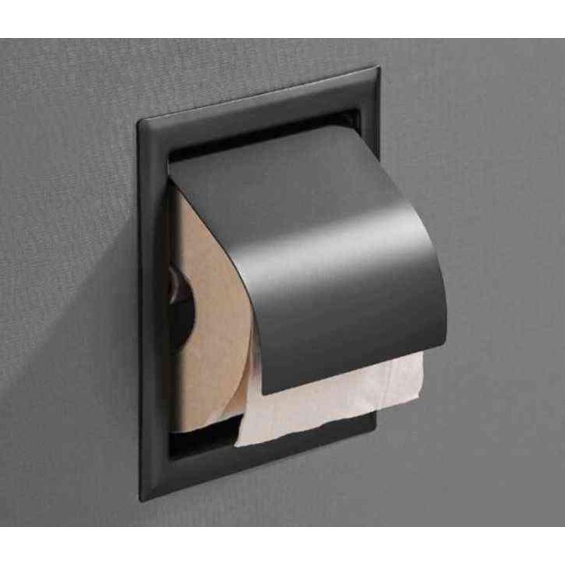 厕纸架嵌入式卫生间置物架黑白色纸巾盒酒店洗手间放卷纸擦手纸架