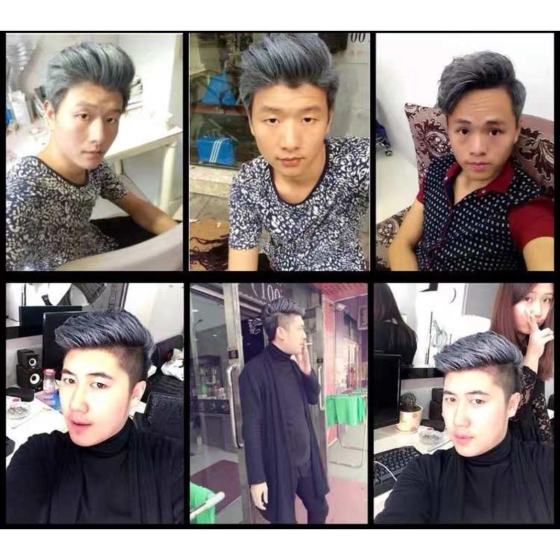 奶奶灰发灰色造型男士彩色膏骷髅头蜡一次性泥染色定型发染发白色
