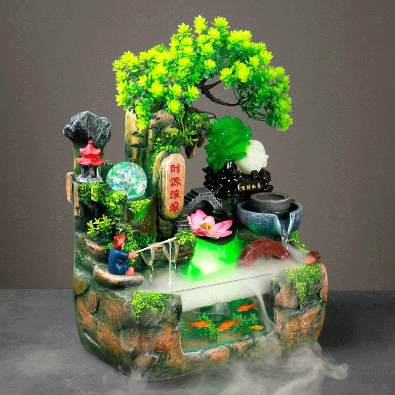 家居装饰店铺玄关700礼流水摆件白菜工艺品客厅玉开业办公室