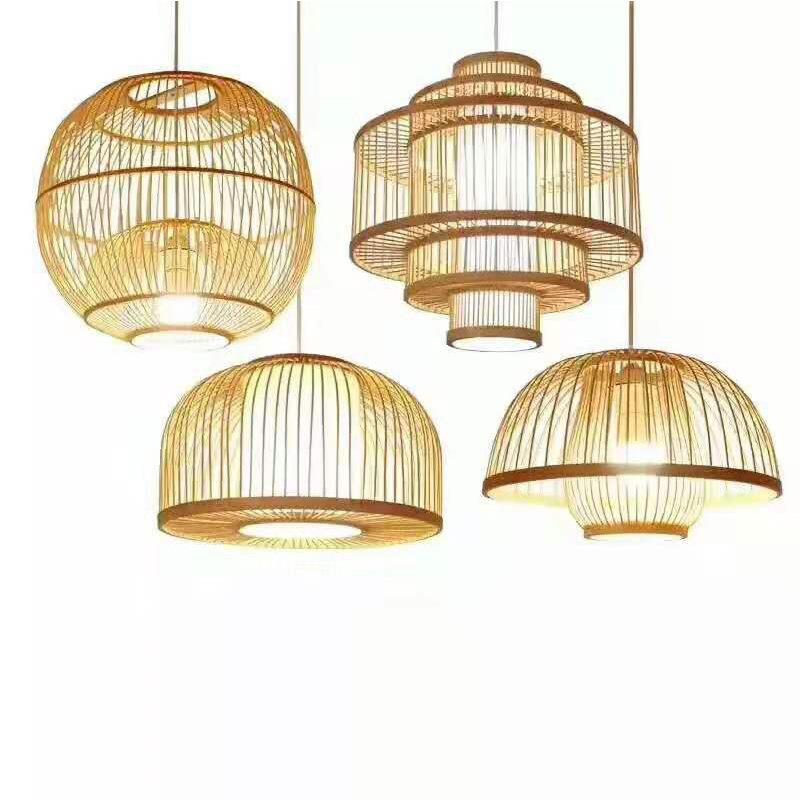 竹编田园客厅饭店阳台竹灯现代简约田园风格乡村竹艺吊灯常州古镇