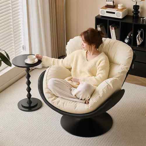 简约现代客厅单人旋转沙发椅家用小户型蛋壳转椅阳台休闲懒人躺椅