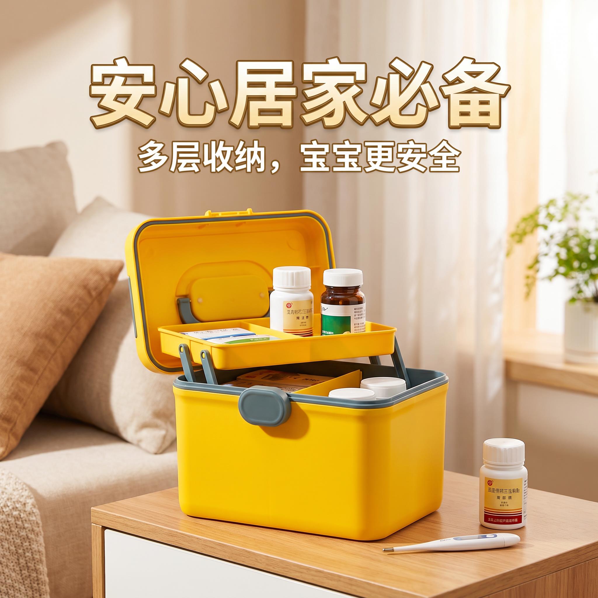 2026新款家用医药箱防儿童带锁医护多层急救箱药品收纳盒家庭装