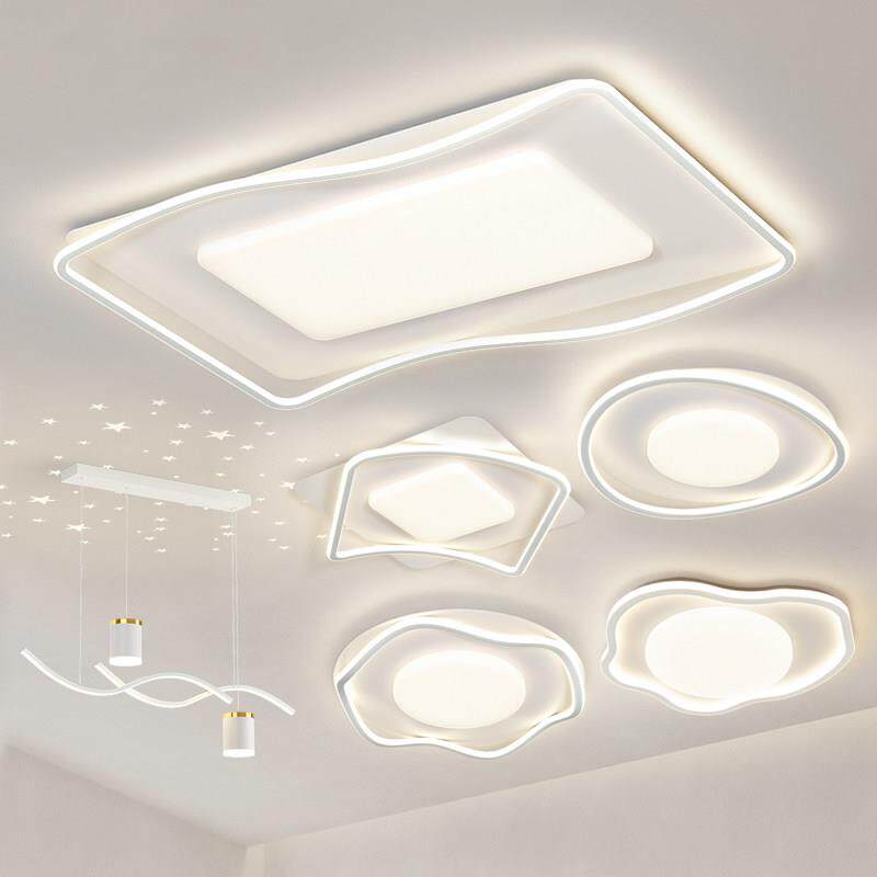 护眼LED吸顶灯 现代简约客厅灯 智能语音控制灯具 三室两厅灯具组