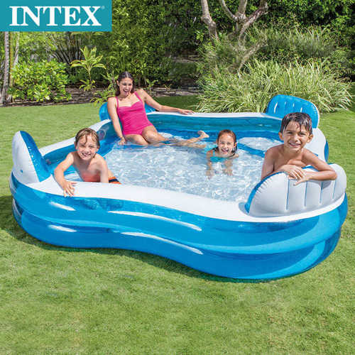 INTEX56475充气游泳池儿童浴盆靠背座位家庭水池成人沐浴现货批发