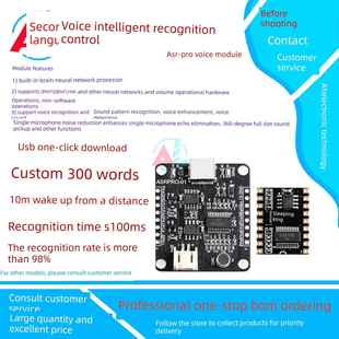 自定义词条 AI离线识别开发板 ASR PRO语音智能语音识别控制模块