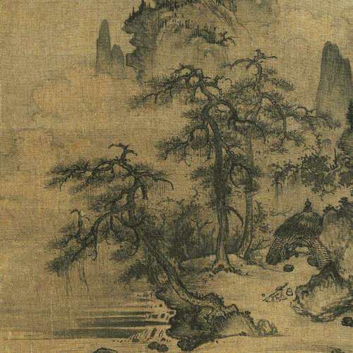 宋仿古画芯南青微山白云图制艺术喷YL202302复山水画名家书画电脑