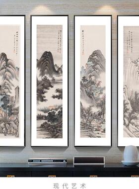 画家字画四条屏仿艺名古山水装饰画客厅术微YL201901喷复制画芯装