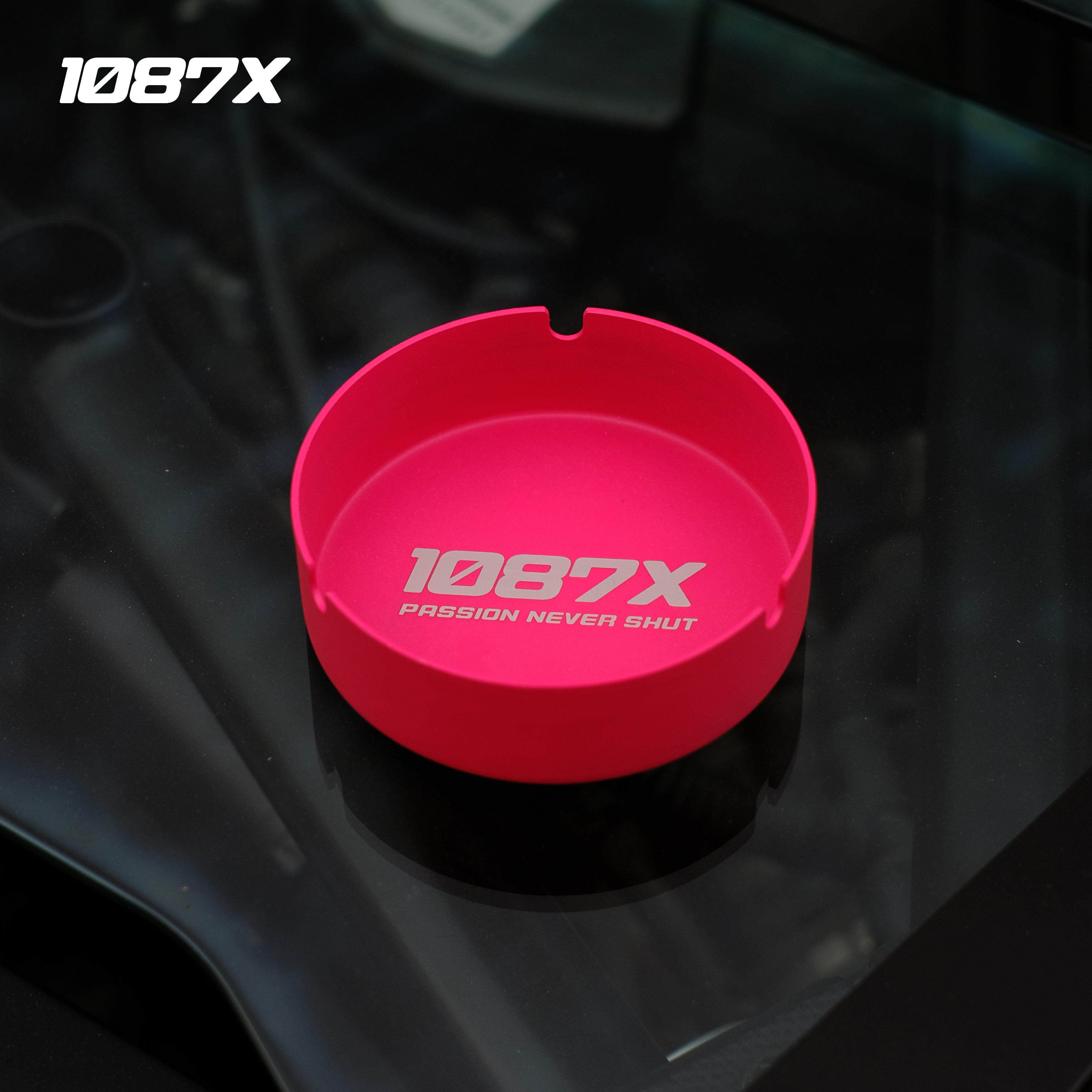 1087X创意个性实用车载家居茶几装饰摆件潮流不锈钢玫红色烟灰缸