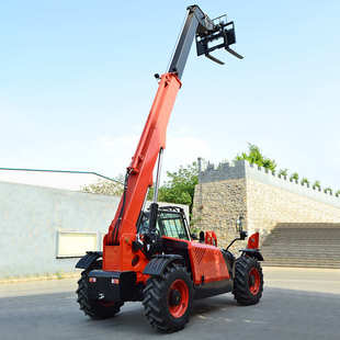 外贸伸缩臂叉车5吨8米14米四驱液压叉车旋转吊臂柴油越野4吨叉车