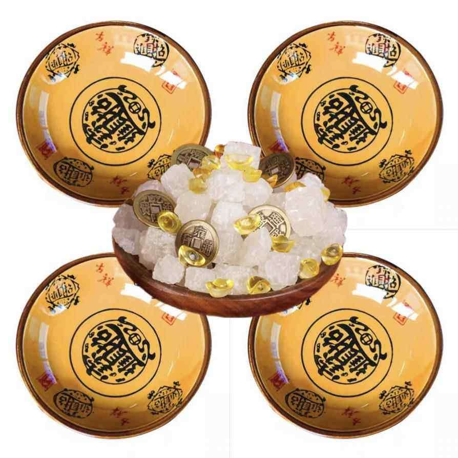 【净宅专用碟子】招财进宝陶瓷碟子净宅粗盐净化大粒搬家乔迁摆件,家居饰品,落地摆件,淘宝优惠券,粉丝福利购,淘宝优惠卷