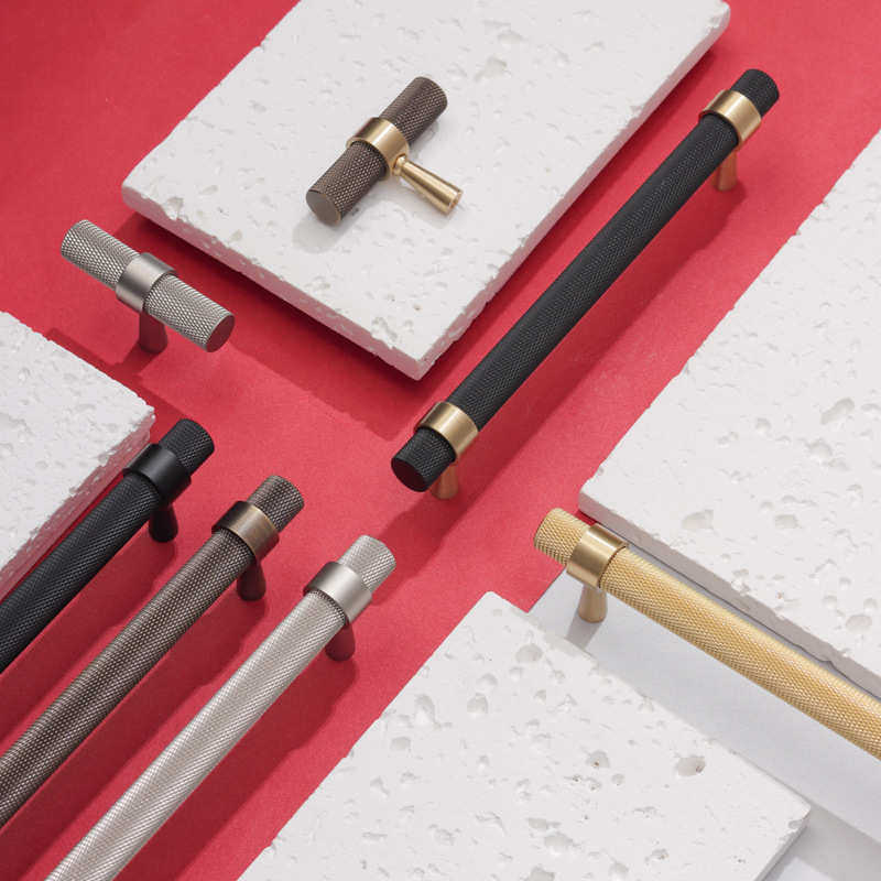 黄铜滚花古铜色家具抽屉柜门拉手双孔长把手意式简约橱柜门把手,住宅家具,拉手,淘宝优惠券,粉丝福利购,淘宝优惠卷