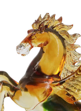 锋明中式琉璃飞马摆件家居客厅办公室马到成功创意开业工艺礼品