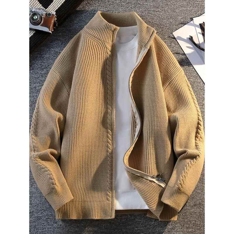 秋冬毛衣男士新款上衣感立领针织开衫外套男款季简约宽松休0926c