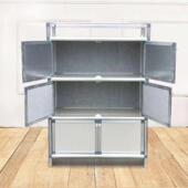 铝合简易组装 餐金边柜柜厨房灶柜客厅收DPR纳柜台阳台置物柜储碗