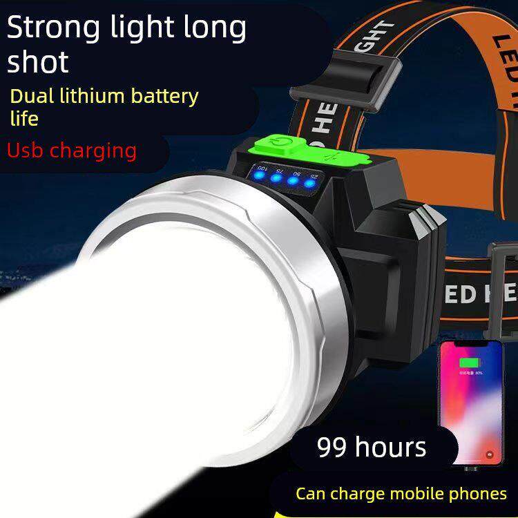 头灯LED超亮可充电头戴式强光感应特亮手电筒小型便携式夜钓鱼灯