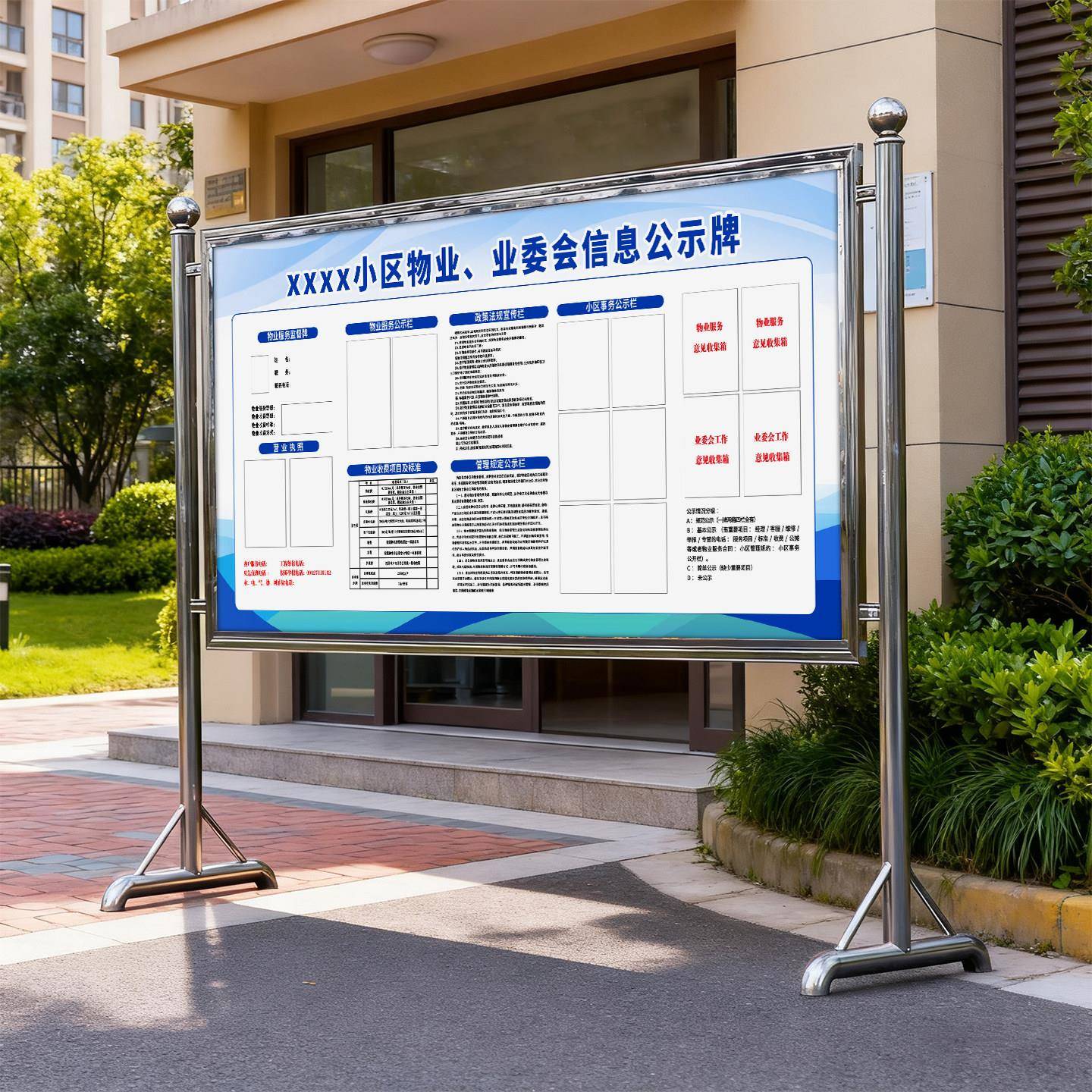 定制户外不锈钢宣传栏室内员工安全公示栏展示架学校教育公告栏