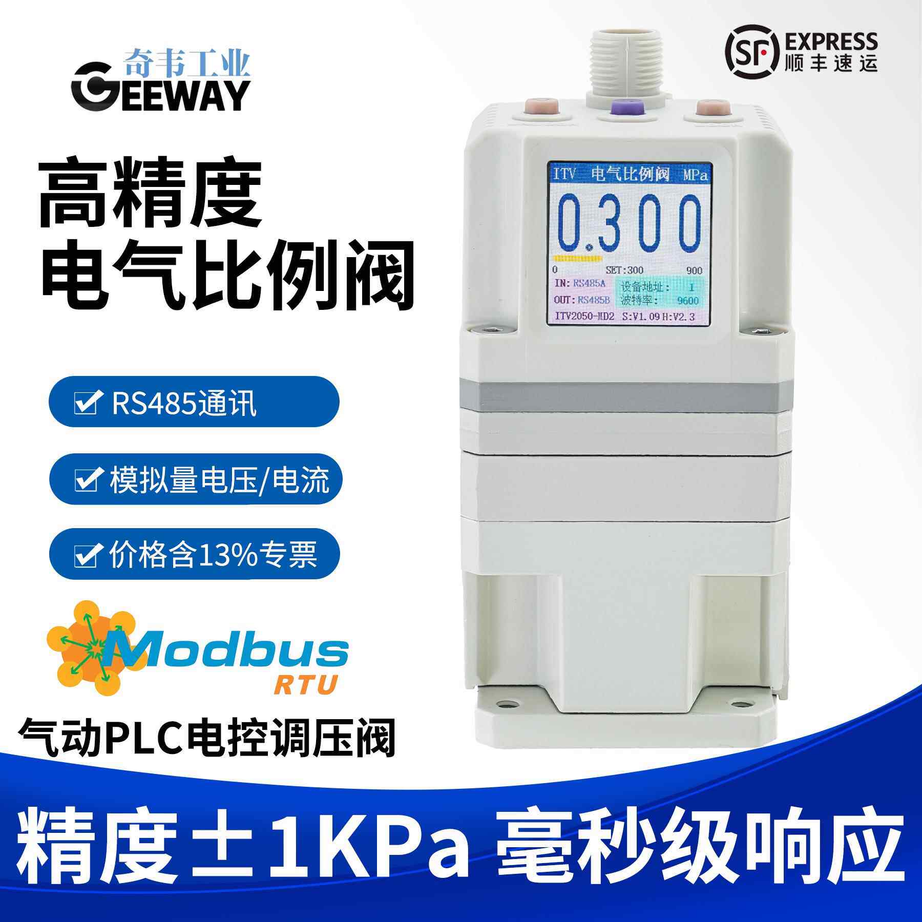 RS485通讯ITV电气比例阀气动模拟量减压阀PLC电控调压MODBUS奇韦