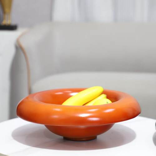 现代简约中古果盘法式树脂果盘装饰摆件茶几客厅餐厅软装家居饰品