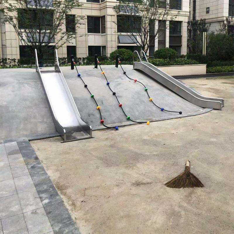 非标设计公园景区民宿不锈钢透明螺旋平板滑梯小区幼儿园钻洞隧道