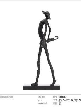 高档店现代抽象人物雕塑摆件型落地酒过道艺术品楼样板大间售处装
