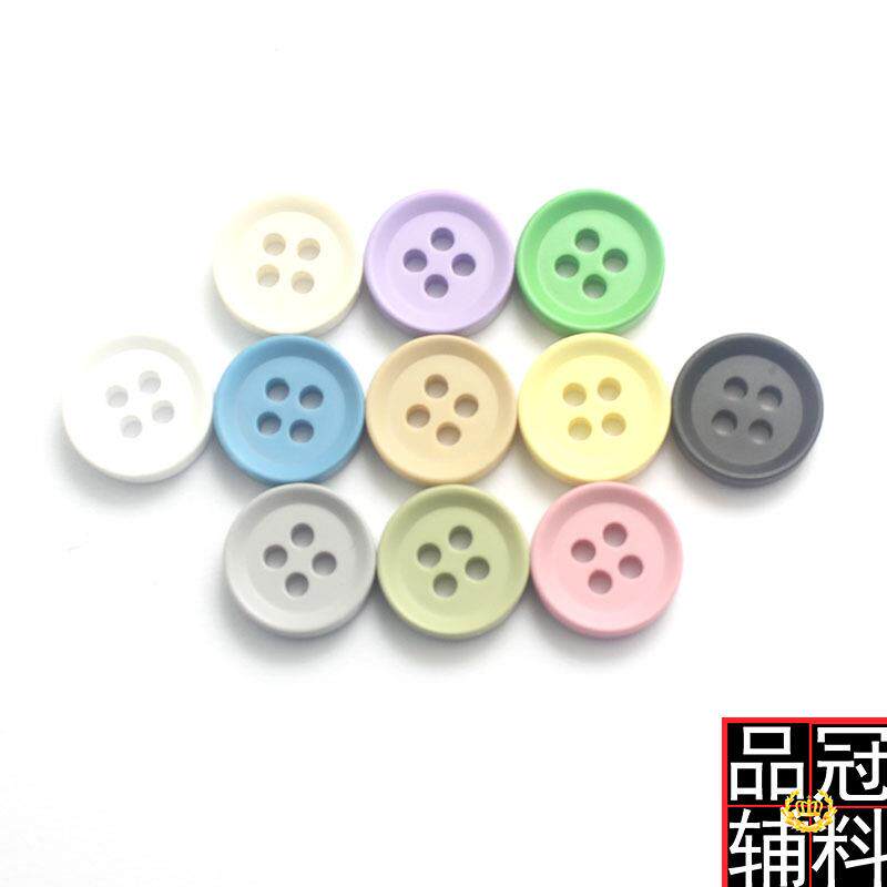 斜边四眼彩色衬衫纽扣 喷漆树脂开衫扣子 男女钮扣圆形11.5mm