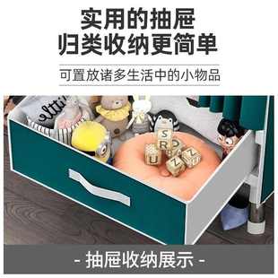 带抽屉简易布衣柜钢管加粗加厚钢架防尘布艺挂衣橱家用卧室出租房
