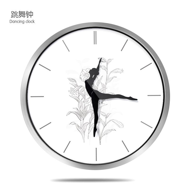跳舞个性钟表时尚挂钟客厅创意静音卧室现代简约大时钟餐厅钟挂表