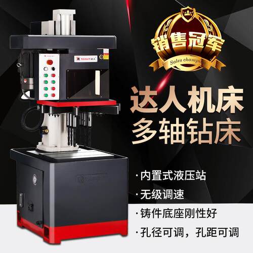 达人牌钻孔机 小型立式可调多头钻孔机 ZB5223液压多头钻床