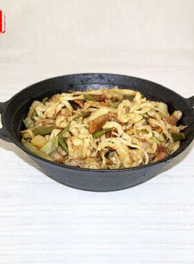 山西任家峪生铁铸铁双耳圆底22cm锅焖面用锅宝宝哺食小铁锅