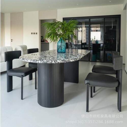 意式轻奢实木餐椅家用设计师宅寂风餐厅靠背椅现代简约咖啡厅椅子