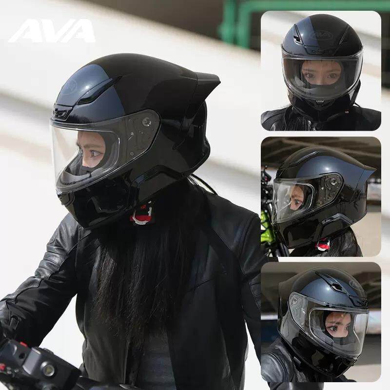 高档盔AVA红箭S头盔四摩托车全女机车赛仿盔夏季大尾翼男大码小盔