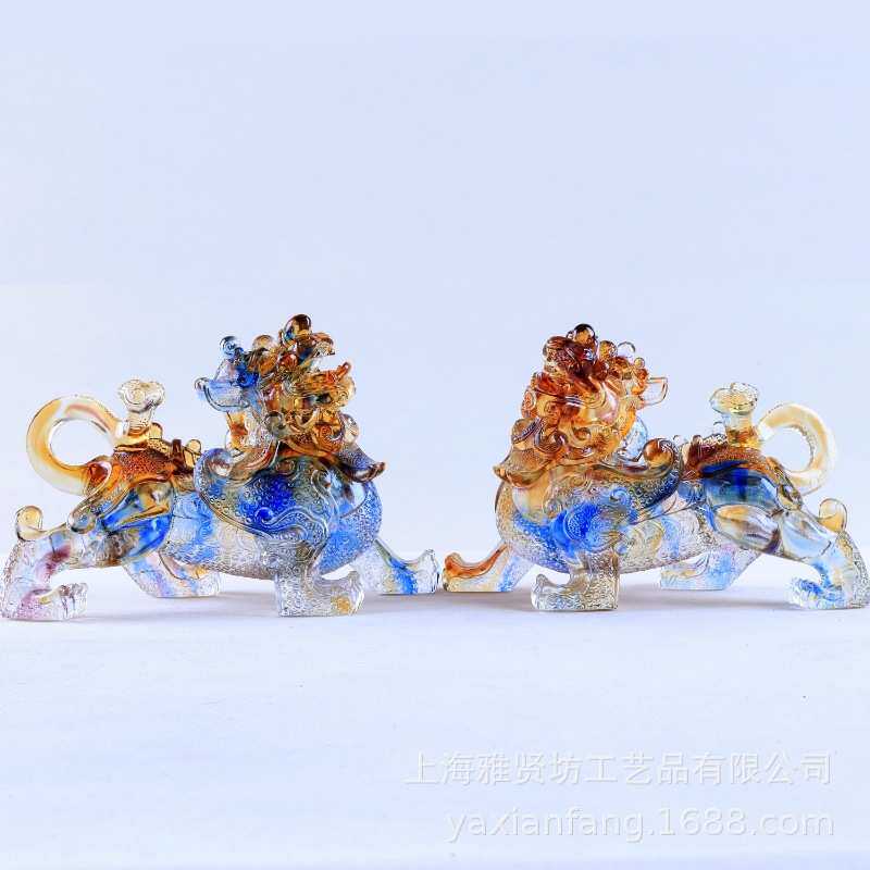 琉璃如意貔貅摆件纯手工工艺品家居客厅玄关装饰品开业乔迁送礼