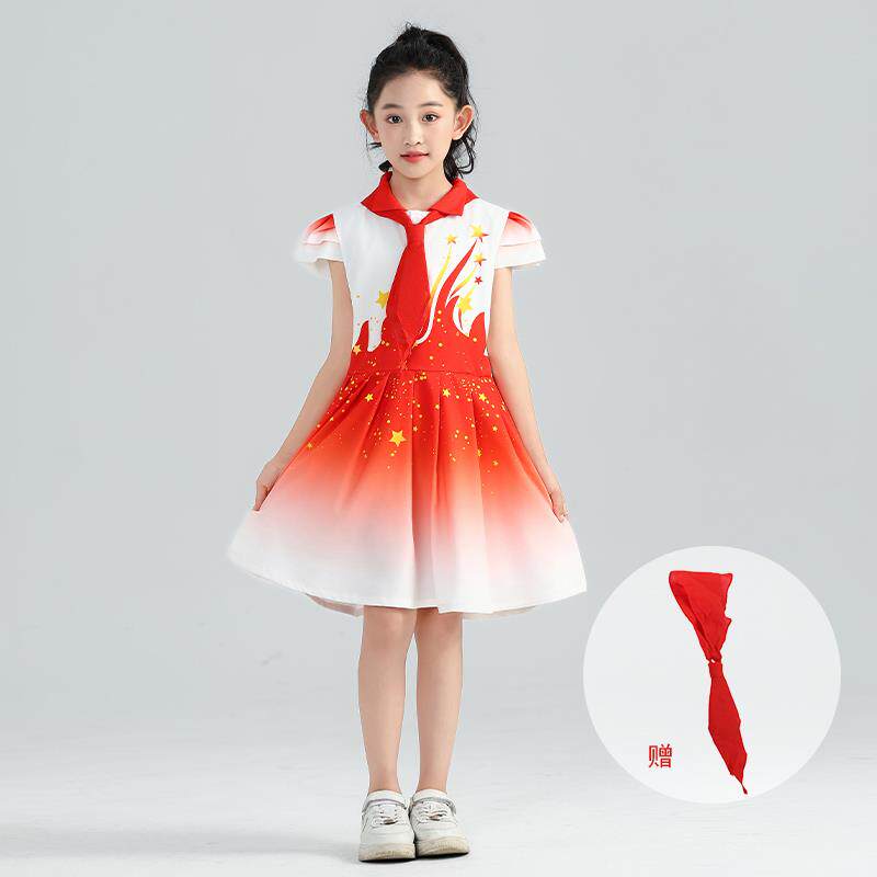 正品国庆儿童大合演出中服国红小学生班服合唱服运动持会主人唱表