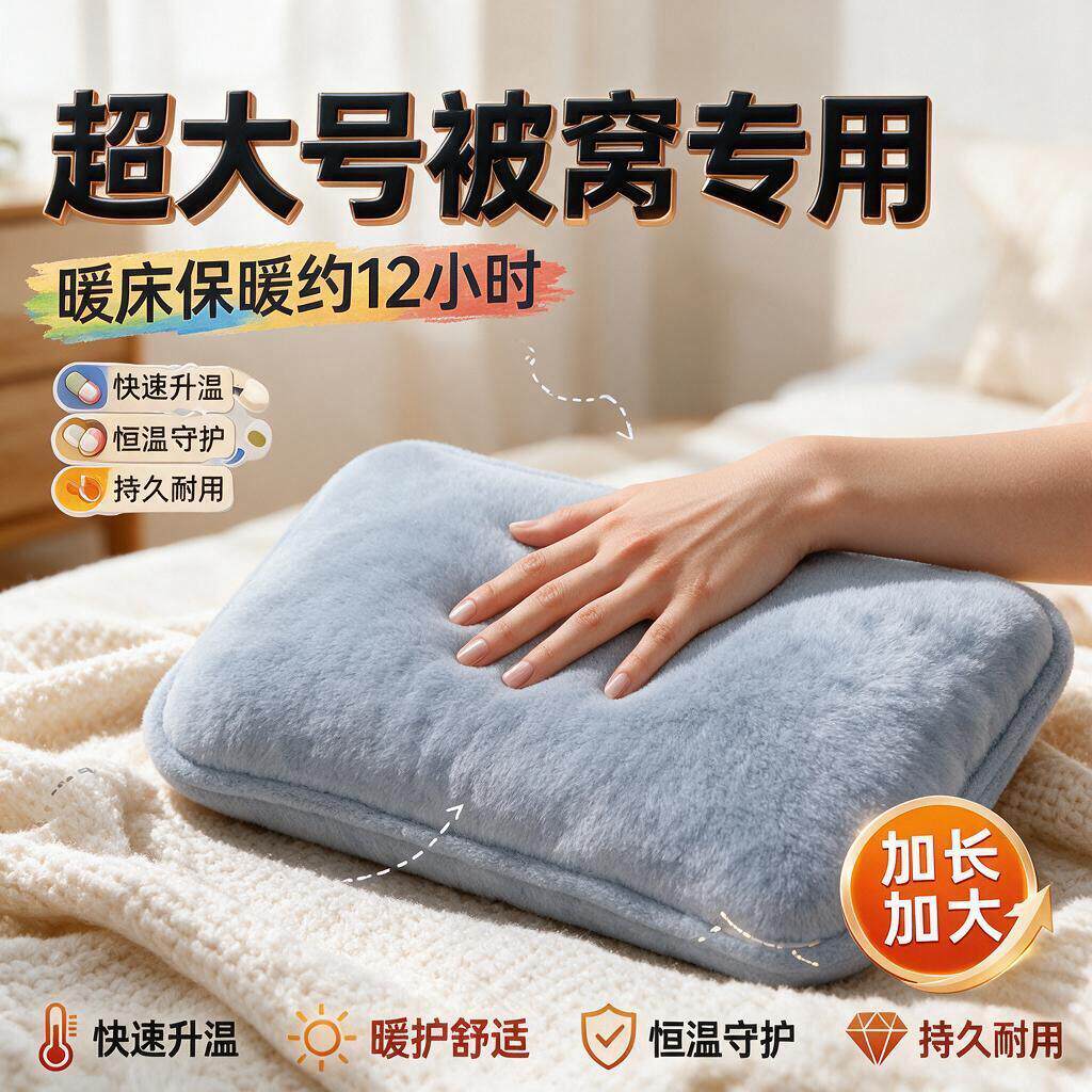 家用热水袋毛绒电暖宝电热水袋暖宝宝暖手宝颜色持久发热便携加热